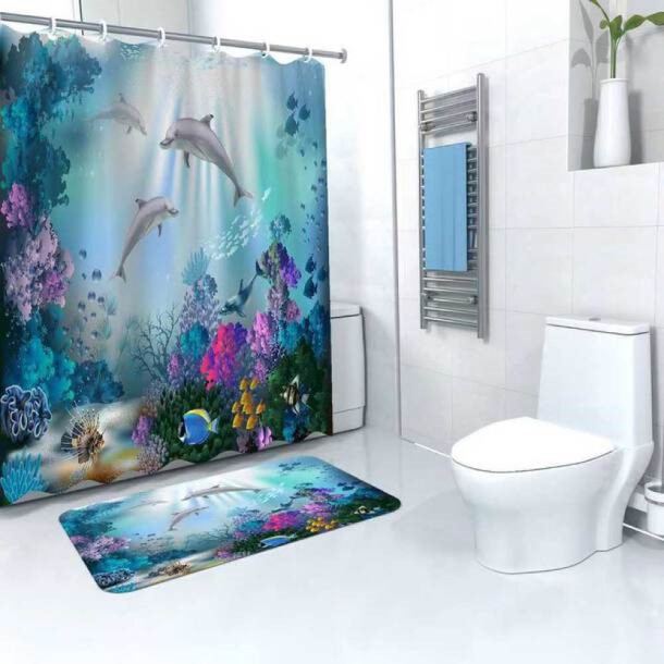 shower, curtain, mould, bathmat