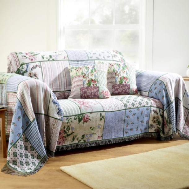 sofa, lounge, cover, patchwork